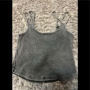 Buckle grey crop top